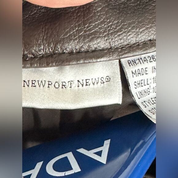 Newport News Brown Leather Lined Pants trousers size 8 30 x 30” - Picture 4 of 12